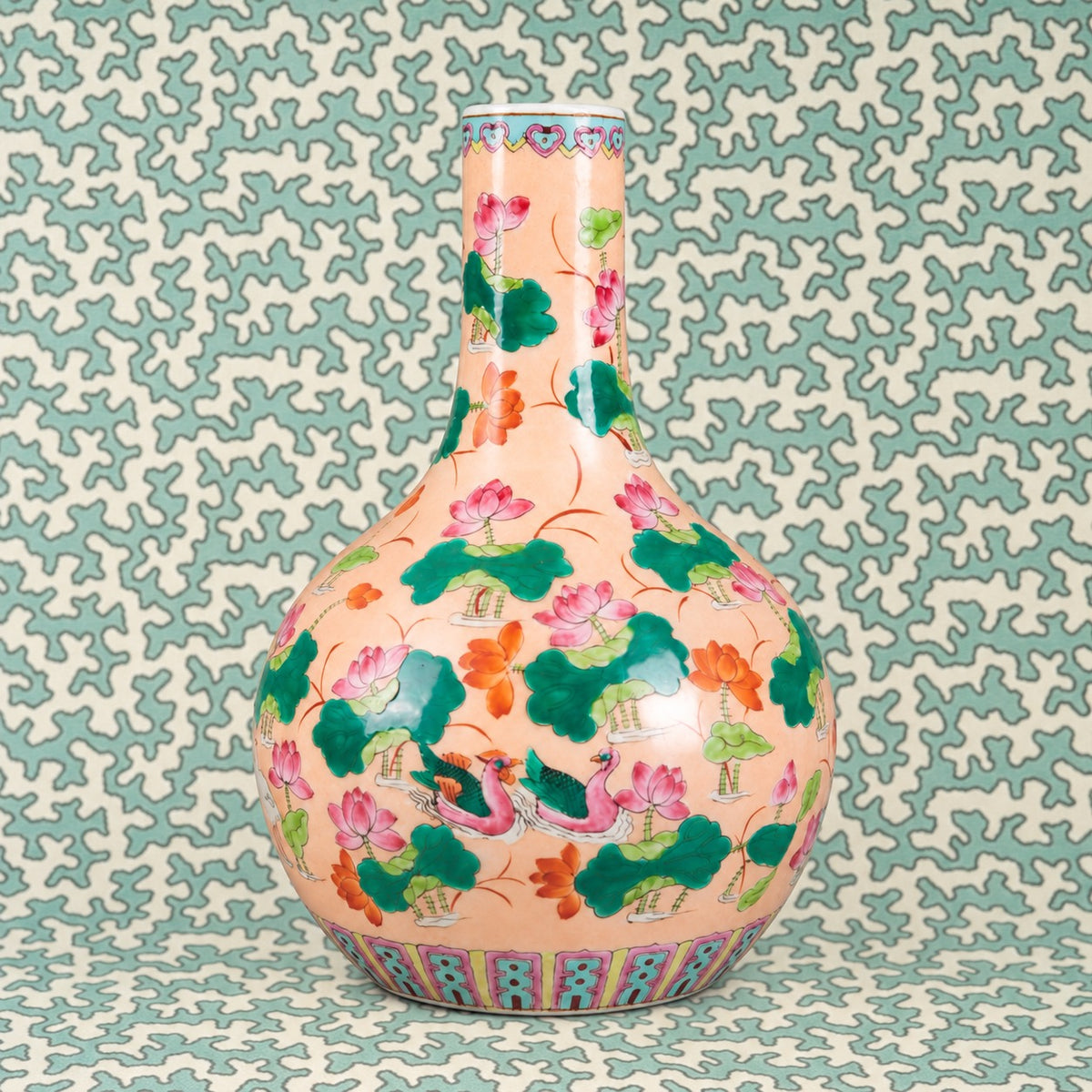 Pair of Chinese Famille Rose Vases