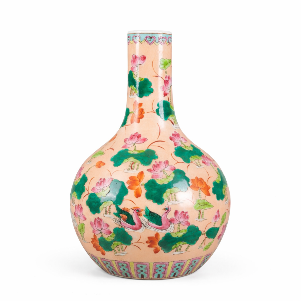 Pair of Chinese Famille Rose Vases